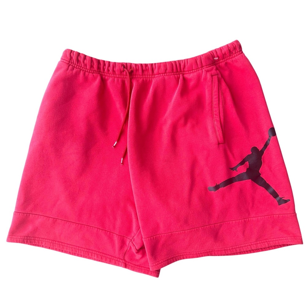 Jordan Brand Mens Fleece Sweat Shorts Jumpman Logo Red Size XL Cotton